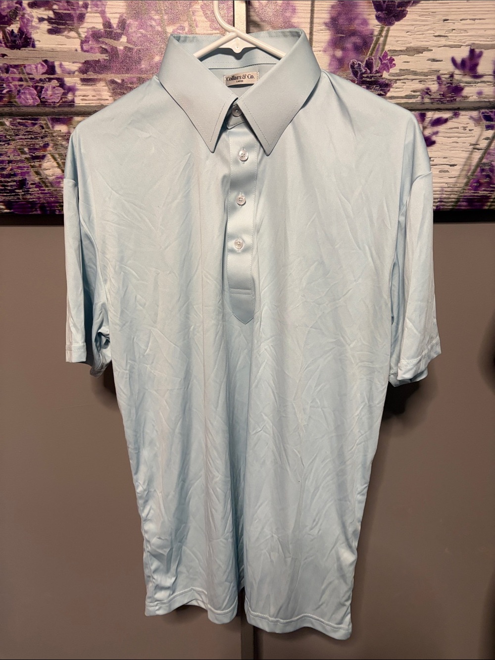 Collars and Co. Light Blue Men's Polo Shirt NWOT Size L